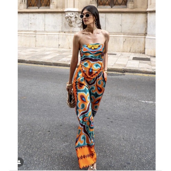 ZARA BANDANA TOP ORANGE - Picture 3 of 7